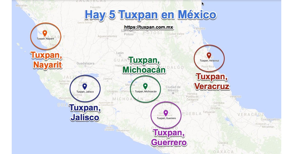¿Cuántos Tuxpan hay en México? Hay 5
