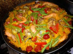 Paella del Restaurante La Nueva Cascada en Tuxpan, Ver.