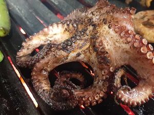Pulpo a la parrilla del restaurante Tbone en Tuxpan, Ver.