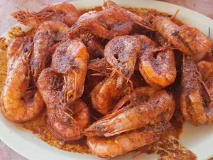 Camarones enchipotlados del restaurante Mar de Plata en Tuxpan