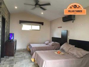 Habitaciones del hotel Villas Tabuco en la Playa de Tuxpan, Ver.