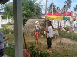 Preparación para entrar al Temazcal en Tuxpan, Ver.
