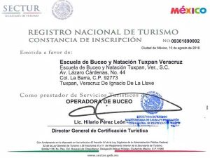 Servicios turísticos y de buceo certificados en Tuxpan, Veracruz
