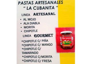 Sabores de las Salsas artesanales la Cubanita en Tuxpan, Veracruz