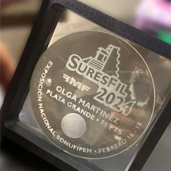 Medalla Plata Grande - Sonufipen Suresfil 2024 - Olga Martínez Guerrero - Tuxpan, Veracruz, México